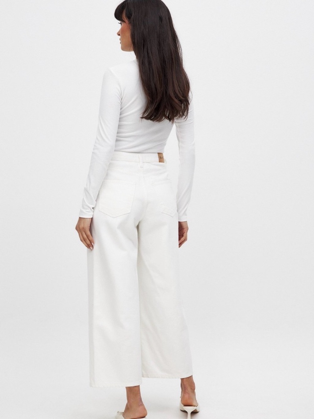 High-Rise Wide-Leg Jeans in White — Women's Casual Staple